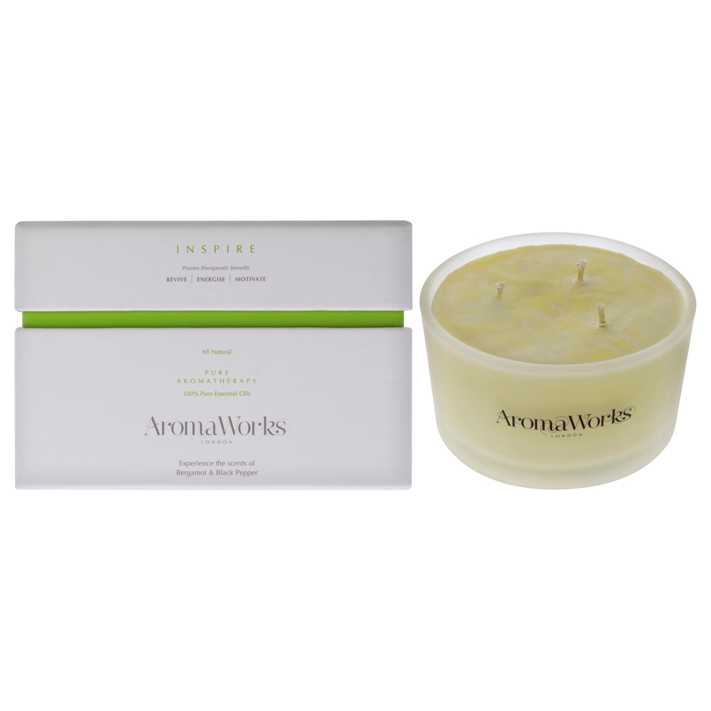 Inspire Candle 3 Wick Large by Aromaworks for Unisex - 14.1 oz Candle